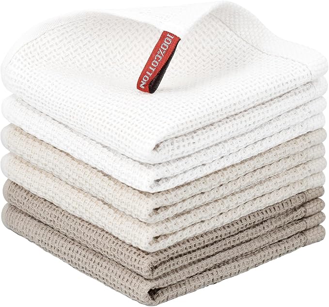 Nialnant 6 Pack 100% Cotton Waffle Weave Kitchen Towels, Soft and Absorbent by Nialnant