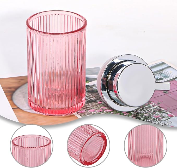 Pink Foaming Soap Dispenser, 12 Oz Glass Foaming Hand Soap Dispenser - Image 6