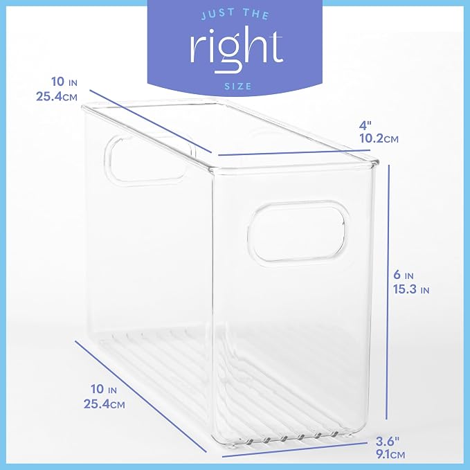 Plastic Food Storage 6 Pack Clear Container Bin - Image 3