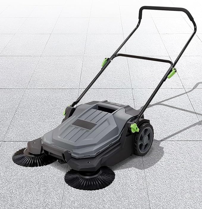 Walk-Behind Hand Push Floor Sweeper, 25.6" Sweeping Width Floor Sweeper Manual by Unknown