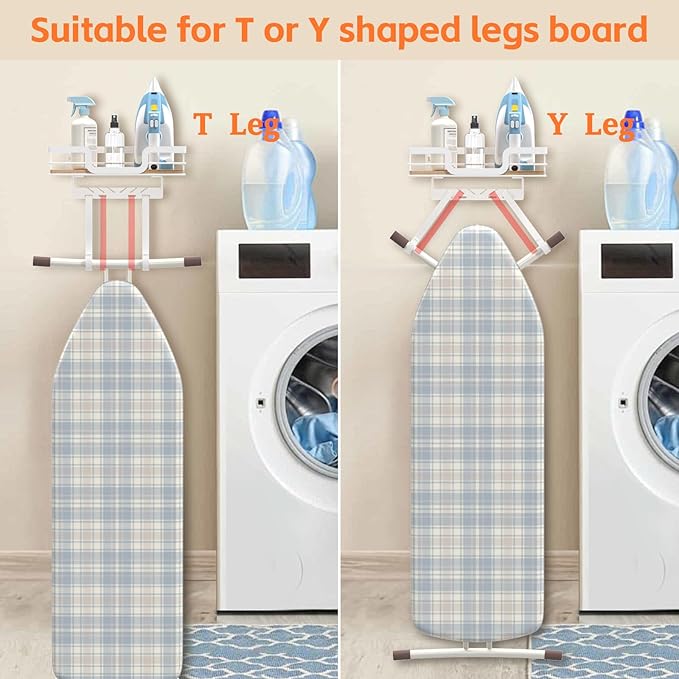 Ironing Board Holder Wall Mount, Laundry Room Organization Storage, T&V Shaped - Image 2