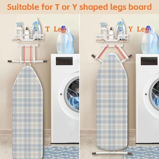 Ironing Board Holder Wall Mount, Laundry Room Organization Storage, T&V Shaped - Image 2