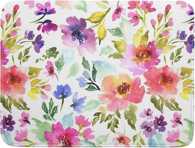 Spring Floral Dish Drying Mat for Kitchen Counter Flower Microfiber Absorbent by Unknown