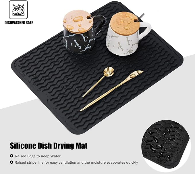 Large 14" x 11" Silicone Dish Drying Mat - Image 6