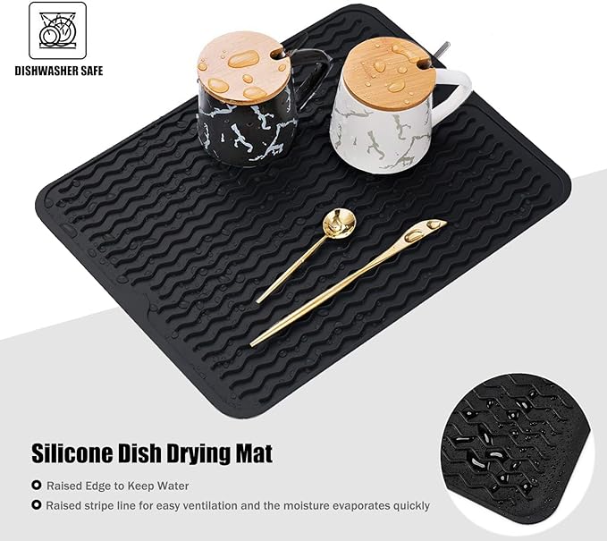 Large 17" x 14" Silicone Dish Drying Mat - Image 4