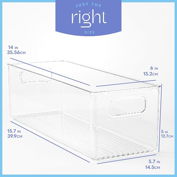 Plastic Food Storage 2 Pack Clear Container Bin - Image 3