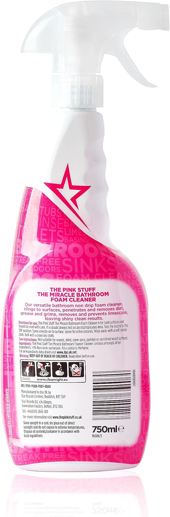 Stardrops - The Pink Stuff - The Miracle Bathroom Foam Cleaner 750ml 2-Pack - Image 6
