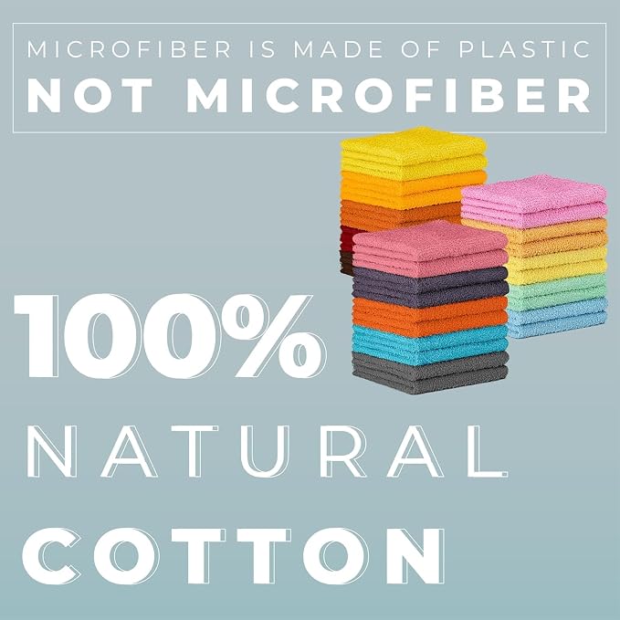 DecorRack 10 Pack 100% Cotton Wash Cloth, Luxurious Soft, 12 x 12 inch Ultra - Image 7