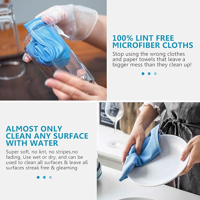 12 Pcs Microfiber Glass and Window Cleaning Cloths, Quickly Clean Windows - Image 3