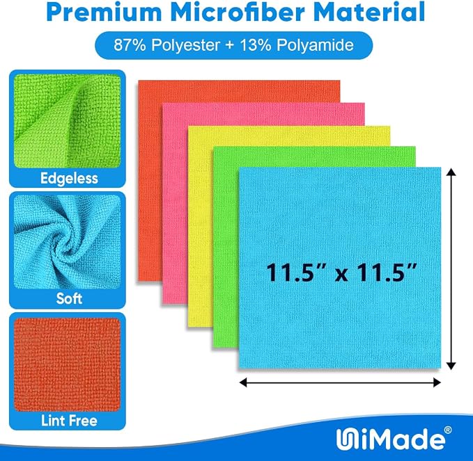 Microfiber Cleaning Cloth, 150PK Reusable Shop Rags Bulk Microfiber Cleansing - Image 2