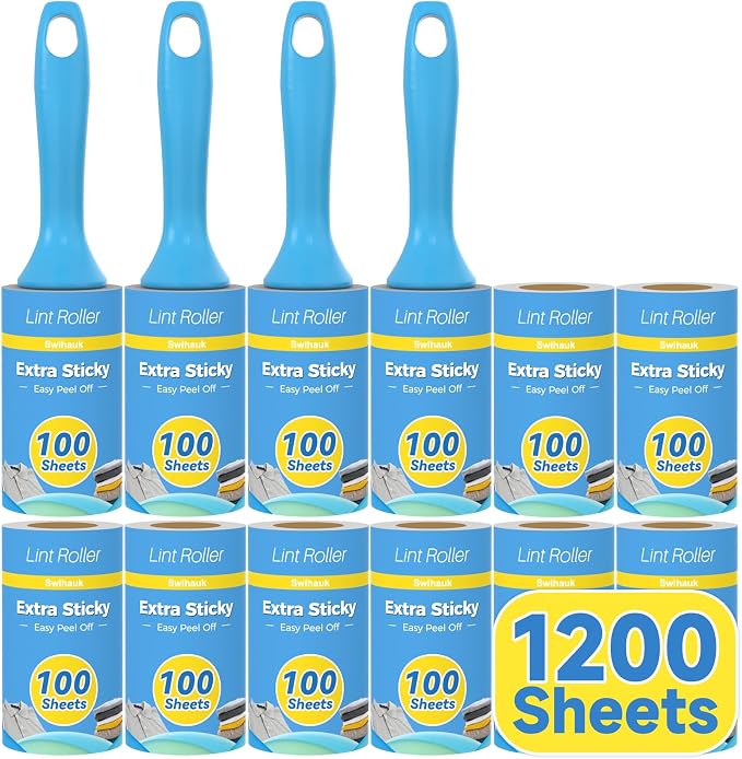 Swihauk 1200 Sheets Extra Sticky Lint Rollers by swihauk