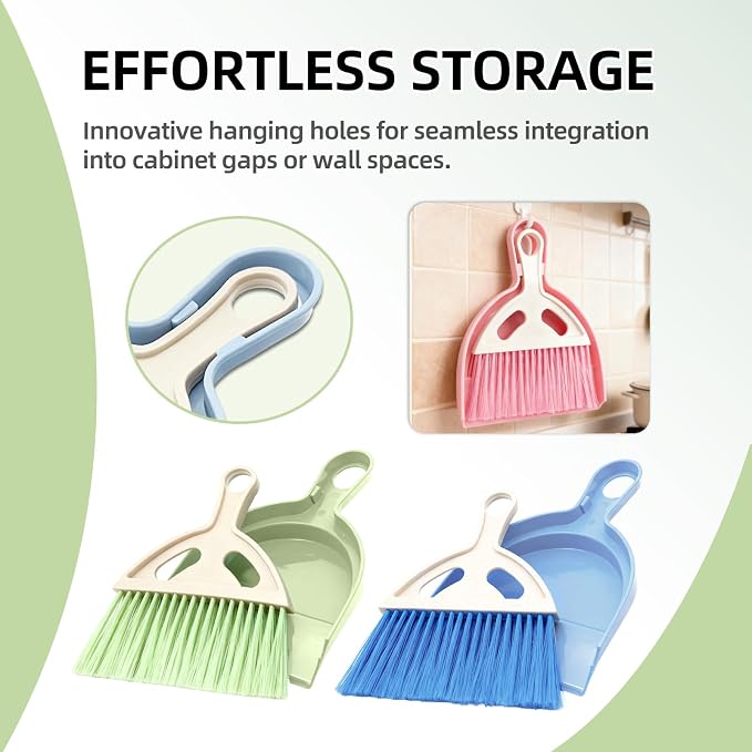6Pcs Small Dust Pan and Brush Set - Image 3