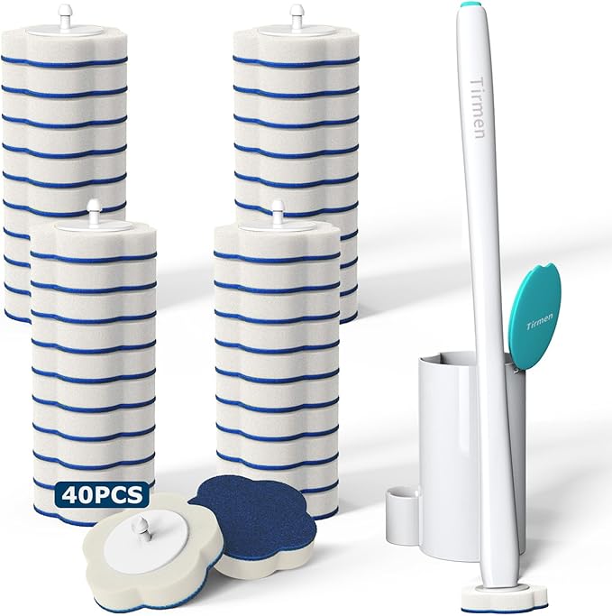 Disposable Toilet Brush: Toilet Bowl Brush and Holder Set by Tirmen