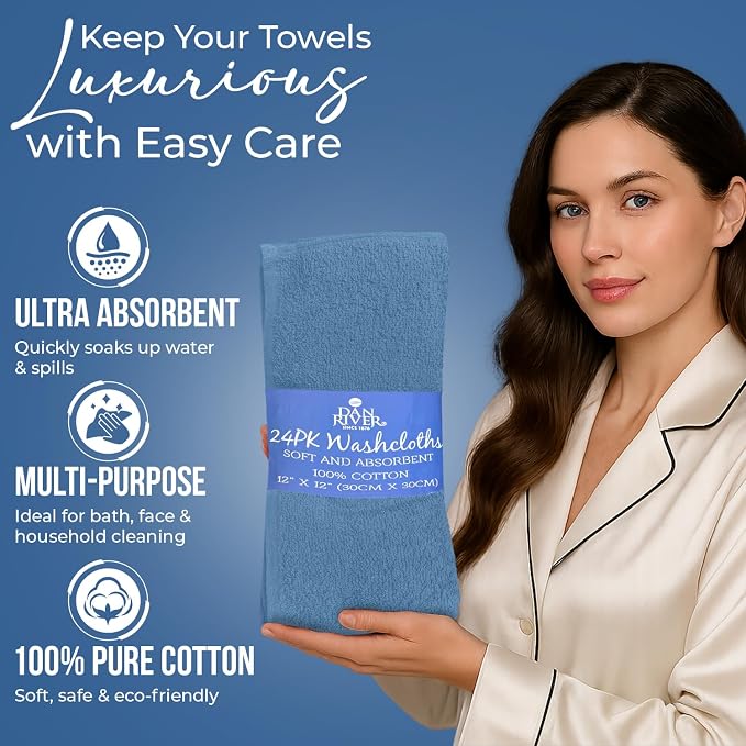 DAN RIVER 24 Pack Wash Cloths for Showering - Image 4