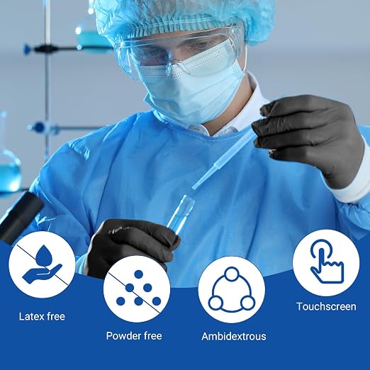 JMU Nitrile Gloves Medium, 3.5 Mil Nitrile Disposable Gloves, Latex Free & - Image 3