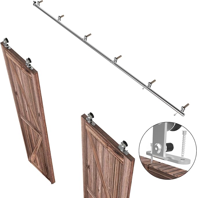 TSMST 8FT Sliding Barn Door Hardware Kit, Top Mount Stainless Steel Heavy Duty - Image 6