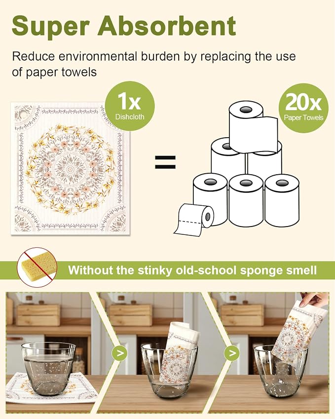 6 Pack Swedish Dishcloths for Kitchen - Image 4