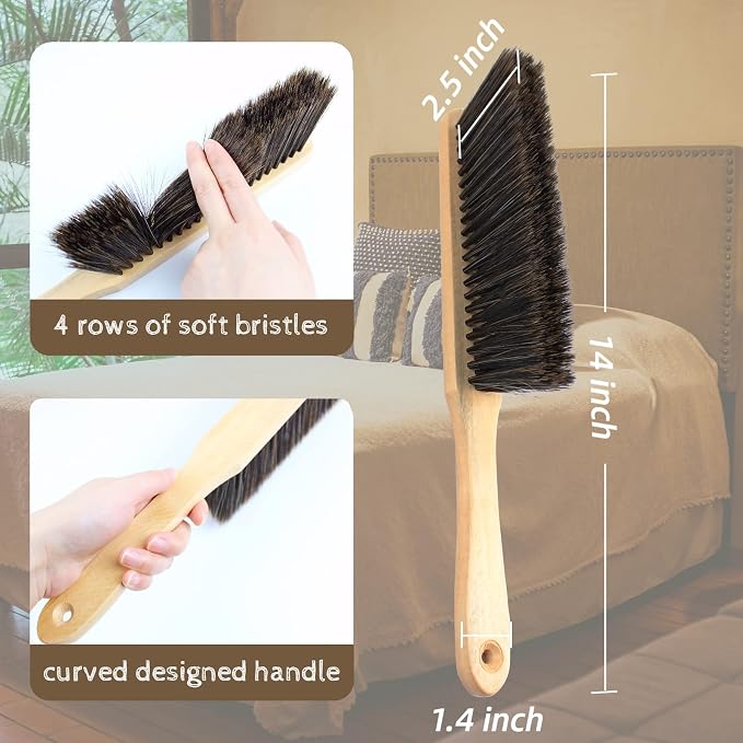 2 Pieces Dust Brush Hand Broom Wooden Bench Brushes - Image 3