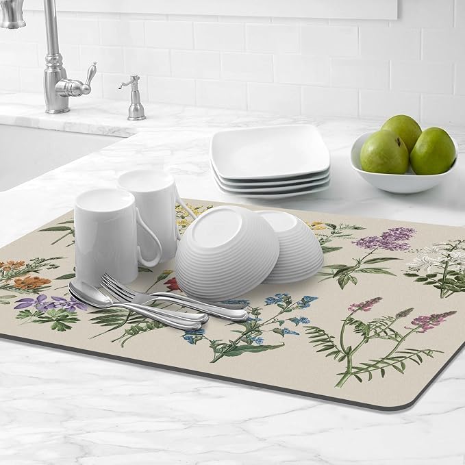 LOKHOM Dish Drying Mat for Kitchen Counter, Dish Drainer Rack Mats for Kitchen - Image 9