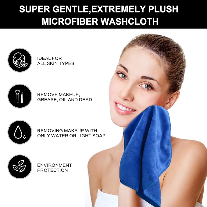 SINLAND Microfiber Facial Cloths Fast Drying Washcloth 12inch x 12inch - Image 4