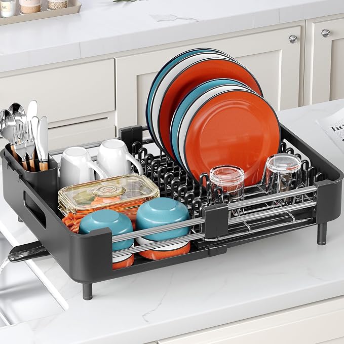 Dish Drying Rack for Kitchen Counter, Extendable Dish Rack - Image 9