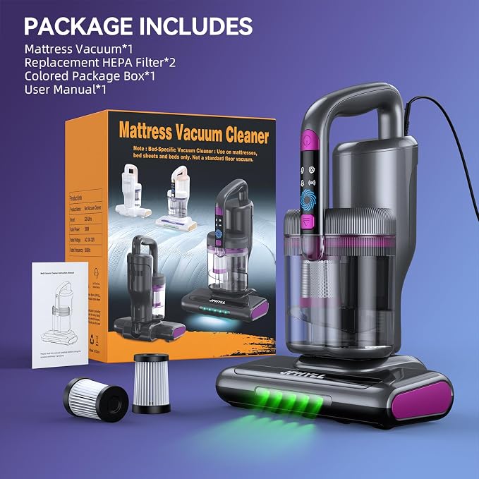 Mattress Vacuum Cleaner, 20Kpa Suction Bed Vacuum Cleaner - Image 8