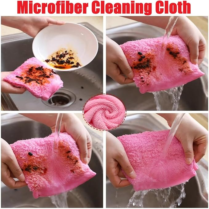 Bamboo Microfiber Cleaning Cloth-8Pcs Kitchen Wash Cloths, Wood Fiber Window - Image 6