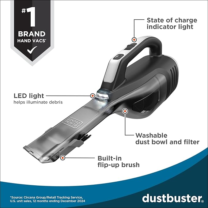 BLACK+DECKER Dustbuster Reveal Handheld Vacuum Cordless, Car Vacuum Portable - Image 3