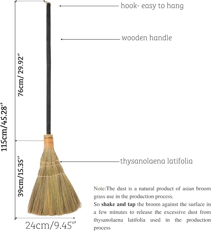 Vietnamese Straw Soft Black Broom - Image 2