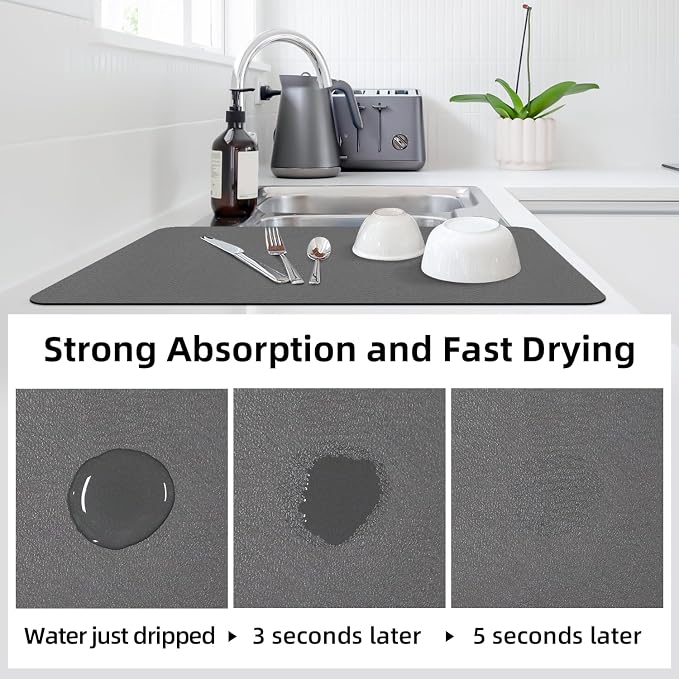 LOPNUR Kitchen Dish Drying Mat, 31.5"x17" Extra Large Dish Drying Mats - Image 3