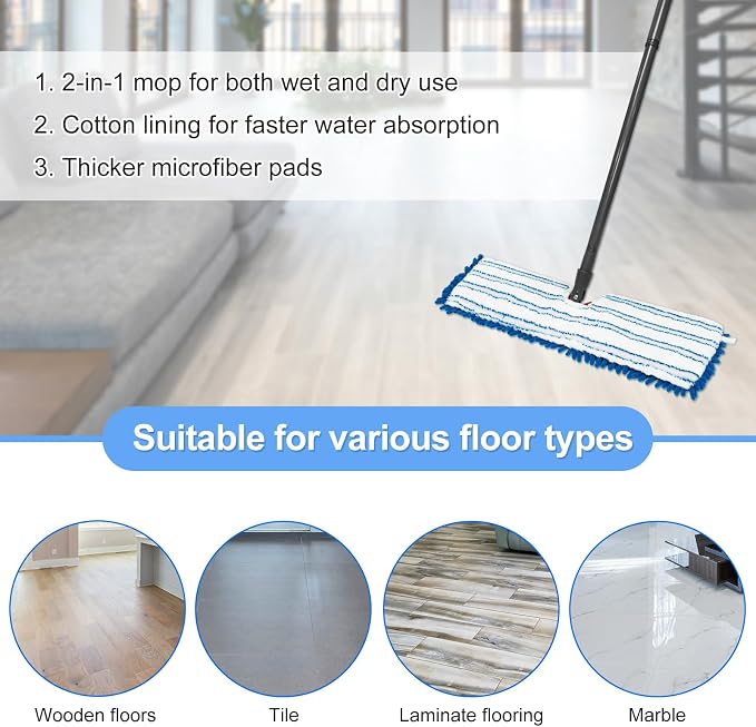 3 Pack Mop Heads Replacements for Ocedar Dual-Action Microfiber Flip Mop - Image 6