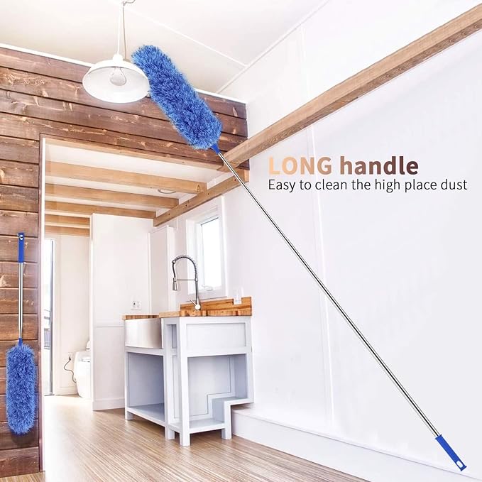 Microfiber Feather Duster Extendable Duster, Scratch-Resistant Cover, Bendable - Image 4