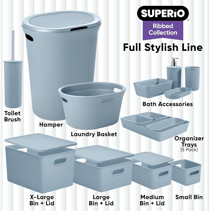 Superio Decorative Plastic Toilet Bowl Brush and Holder Set, Cleaner Scrubber - Image 7