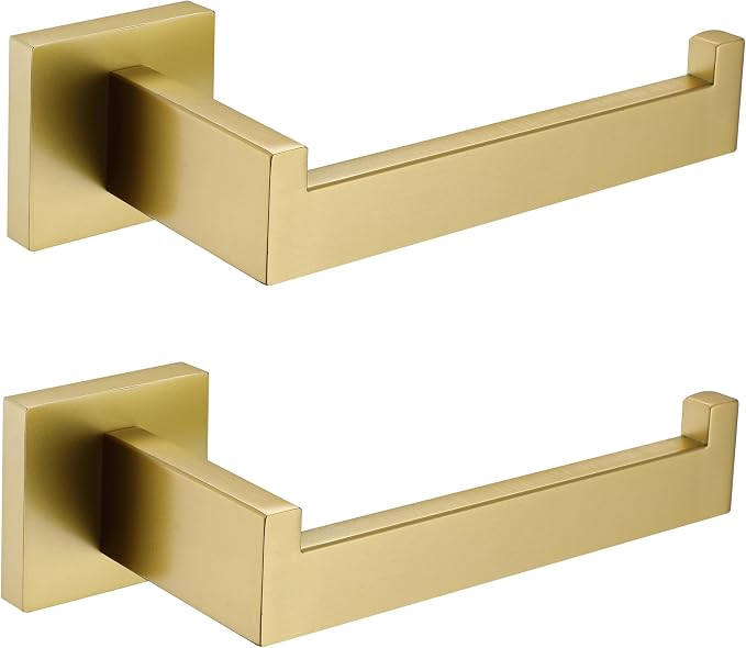 TASTOS Toilet Paper Holder Brushed Gold, Toilet Tissue Roll Holders Dispenser by TASTOS