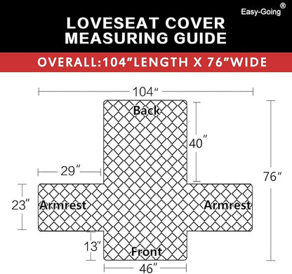 Easy-Going Reversible Loveseat Couch Cover for 2 Cushion Couch Sofa Cover for Dogs Water Resistant Furniture Protector with Foam Sticks Elastic Straps for Pet (Loveseat, Chocolate/Beige)