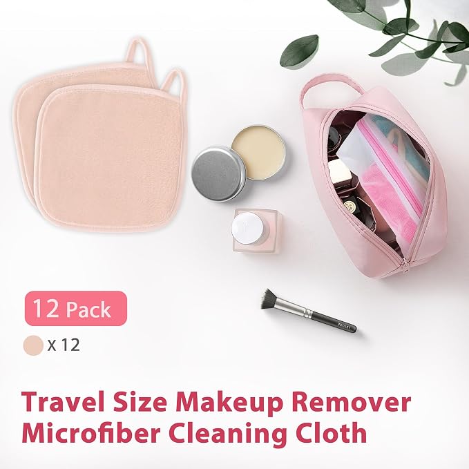 Makeup Remover Cloth, 12 Pack Makeup Remover Pads Microfiber Face Washcloth - Image 7