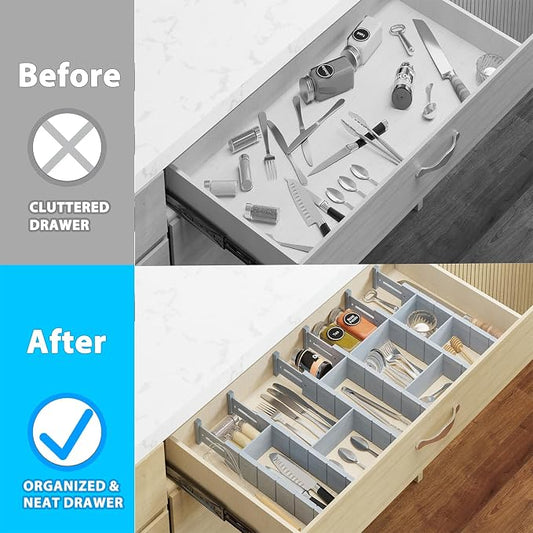 6 Pack Bamboo Drawer Dividers - Image 2
