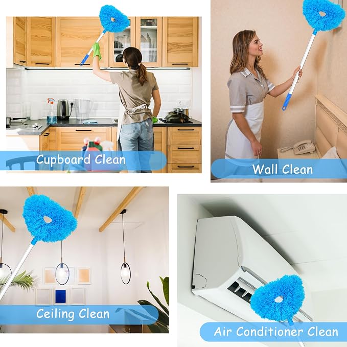 2 Pack Ceiling Fan Cleaner Duster, Reusable Microfiber High Ceiling Fan Blade - Image 6