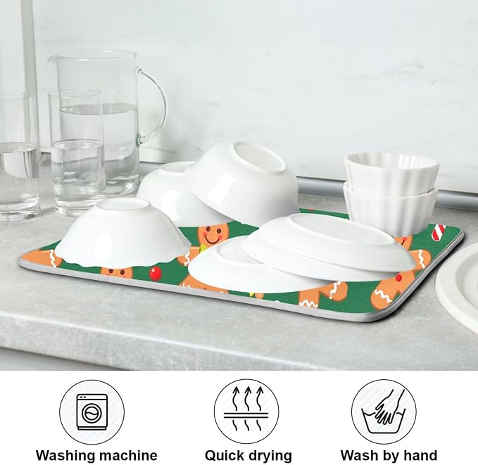 Christmas Gingerbread Man Dish Drying Mat - Image 7