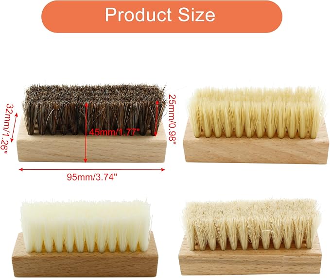 4 Pcs Wooden Handheld Shoe Cleaner Brush Set - Image 2