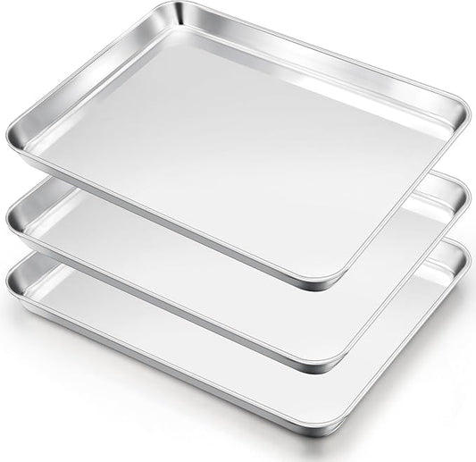 E-far Cookie Sheets Set of 3, 18”x13” Stainless Steel Baking Sheet Pans by E-far