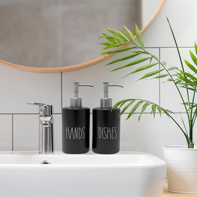 Modern Farmhouse Ceramic Dishes and Hands Soap Dispenser Set - Image 7