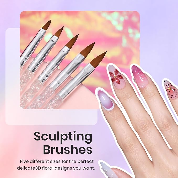 Beetles 31pcs Nail Art Brushes, Nail Art Pens, Dotting Tools, Dust Brush - Image 6
