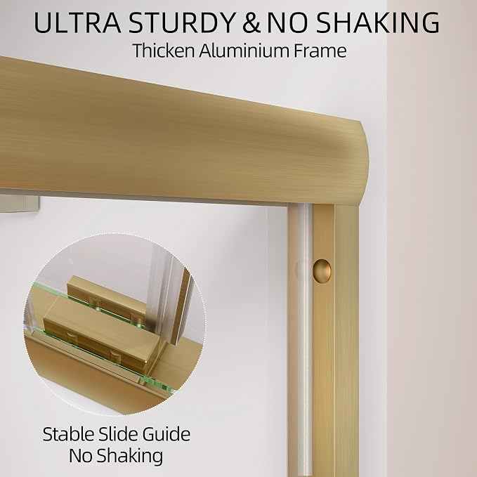 GETPRO Tub Shower Door 56-60 in. W x 62 in. H Semi-Frameless Bathtub Shower Door - Image 4