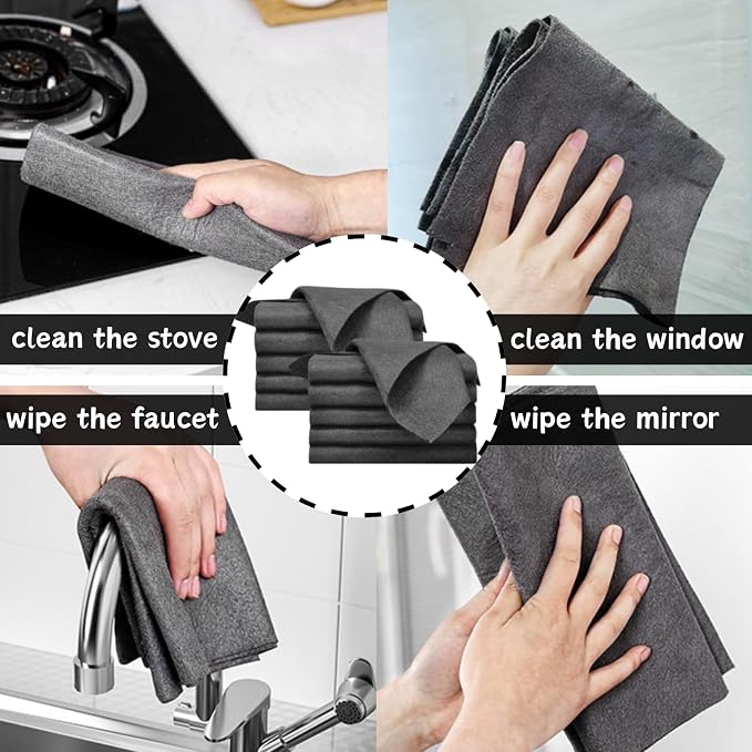 10PCS Thickened Magic Cleaning Cloth, Absorbent Magic Cleaning Glass Cloth - Image 3