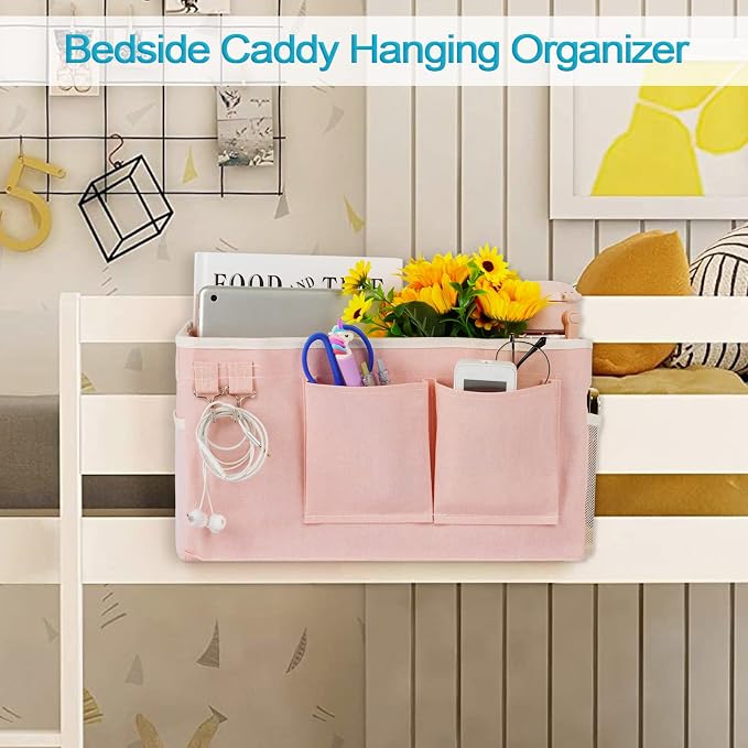Loghot Bedside Caddy/Bedside Storage Bag Hanging Organizer - Image 2