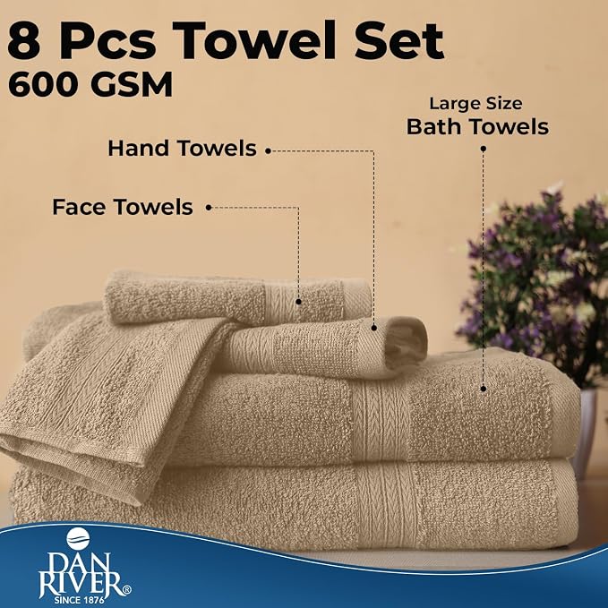 DAN RIVER 8 PC Luxury Bath Towels - Image 7
