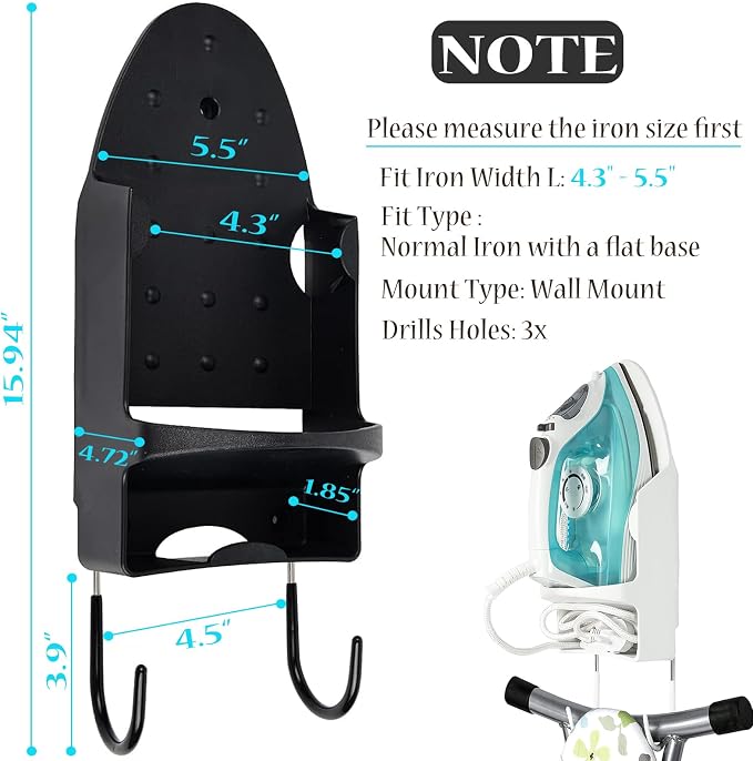 Wall Mounted Ironing Board Rack Electric Iron Holder Household Bathroom Shelf - Image 4