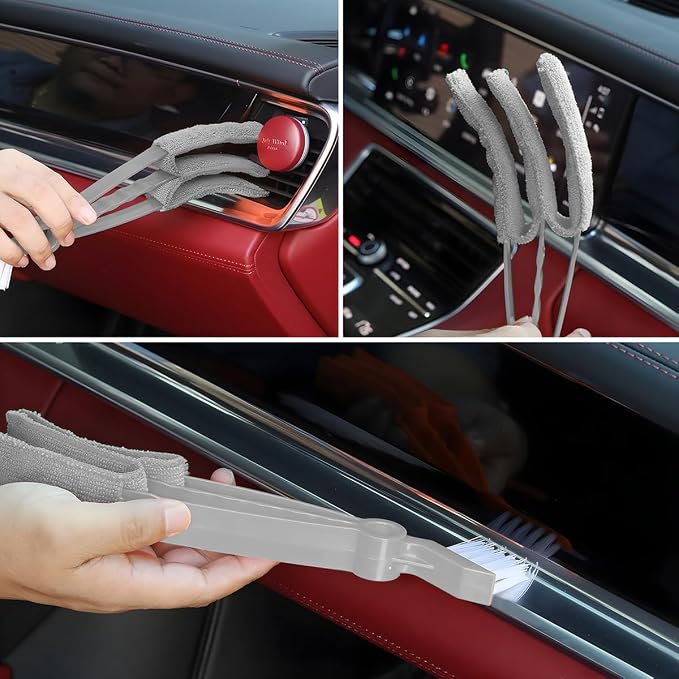 Mini Duster for Car Air Vent, Vehicle Air Conditioner Cleaner & Brush - Image 4