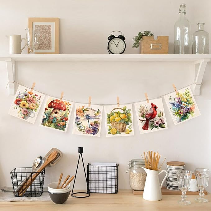 Morigins Spring Flowers Bird Swedish Dish Cloths - Image 6